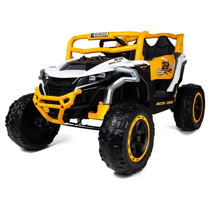 Mamido Buggy Racing Speed 22 elektromos kisautó, fehér, 4x4, 12V10Ah, 180W, EVA, LED, 2,4Ghz, ECO bőr
