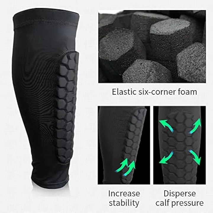 Lábszárvédő, 10mm EVA hab, fekete, 2 darabos szett