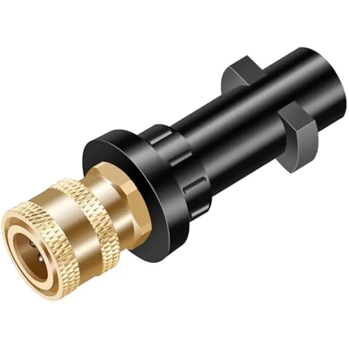 Adapter pisztoly magasnyomású mosóhoz 1/4'', Karcher K2-K7 kompatibilis, sárgaréz, műanyag