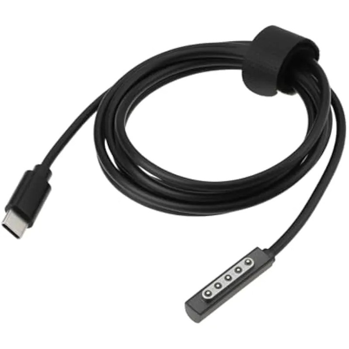 USB-C-ről mágneses 5 tűs kábel Microsoft Surface-hez, fém-műanyag, 48W+