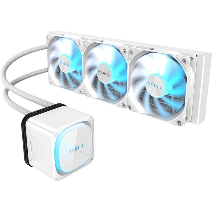 Cooler CPU AIO GIGABYTE EAGLE 360 ICE, Folyadékhűtés, 3x120mm ARGB, Intel/AMD Fehér