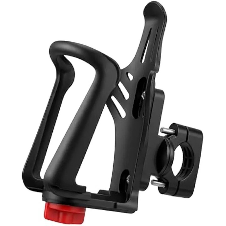 Állítható kulacstartó 48-71mm, 360°-ban forgatható rögzítés, fekete, 22x32mm