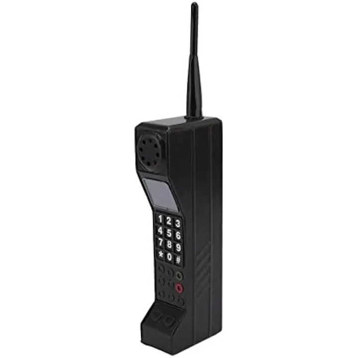 Dekoratív vintage mobiltelefon, fekete, 12x6x4cm