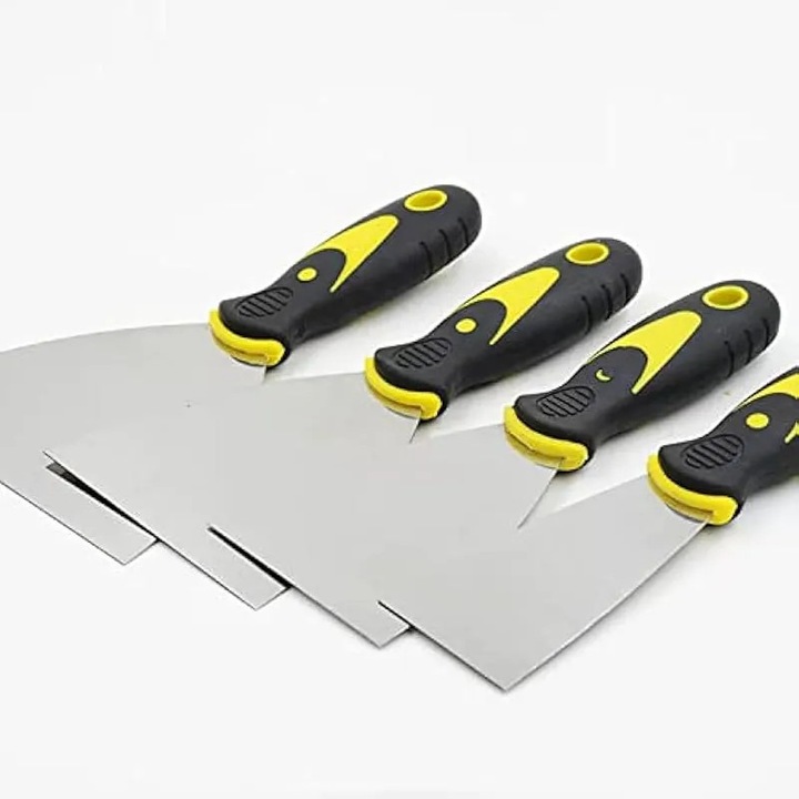 Rozsdamentes acél raclette készlet 1.5x3x4x5 hüvelyk, csúszásmentes fogantyúk, fal felújításához és javításához