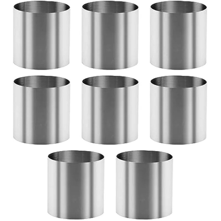 8 db kerek mini süteményforma rozsdamentes acél 4.8cm tapadásmentes