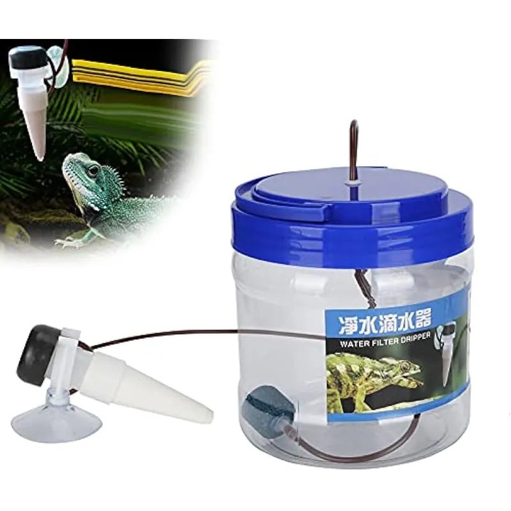 Dispozitiv picurare apa pentru reptile 1300ML transparent