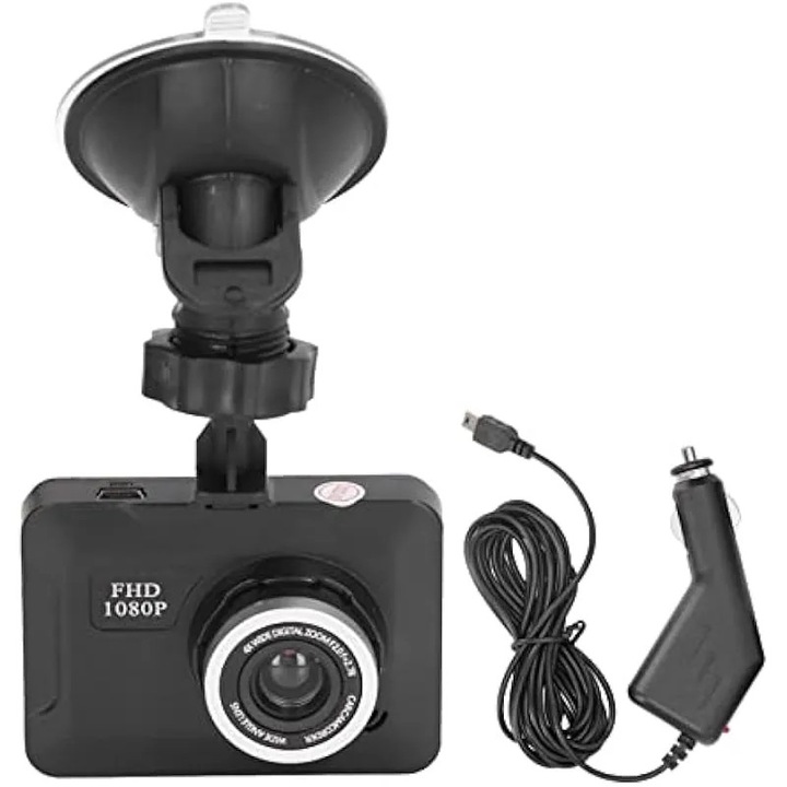 Autós kamera DVR 1080P Full HD, mozgásérzékelés, folyamatos felvétel, fekete