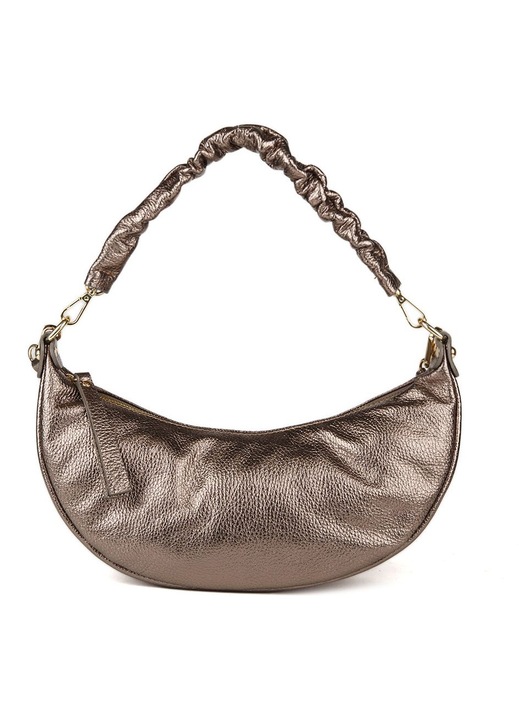 Geanta de umar Giulia Monti piele naturala maro bronz 28x21x15 cm