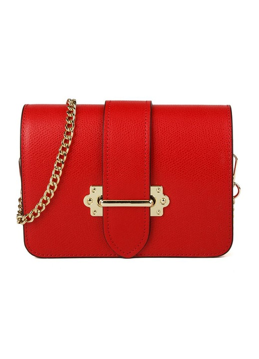 Geanta dama Giulia Monti Crossbody piele naturala rosu