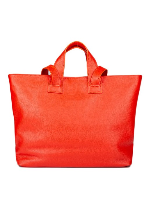 Geanta dama Giulia Monti Tote coral piele naturala