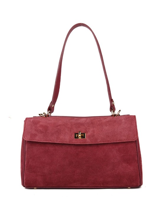 Geanta de umar Giulia Monti piele naturala bordo 30x20x10 cm