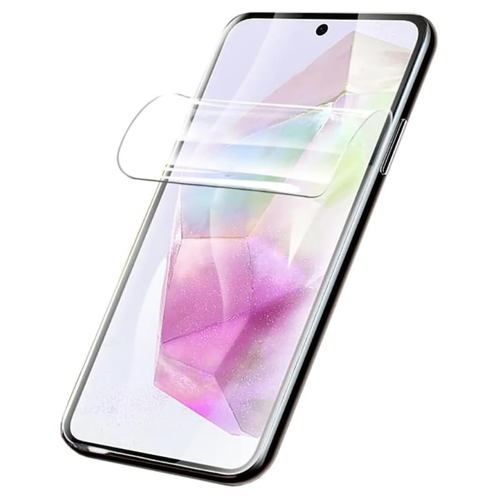 Folie Silicon Ecran pentru Motorola Moto G77, Silicon Hydrogel Regenerabil, Flexible Hydro-Crystal, Protectie Completa, Full Glue, Instalare usoara, Set complet pentru Instalare