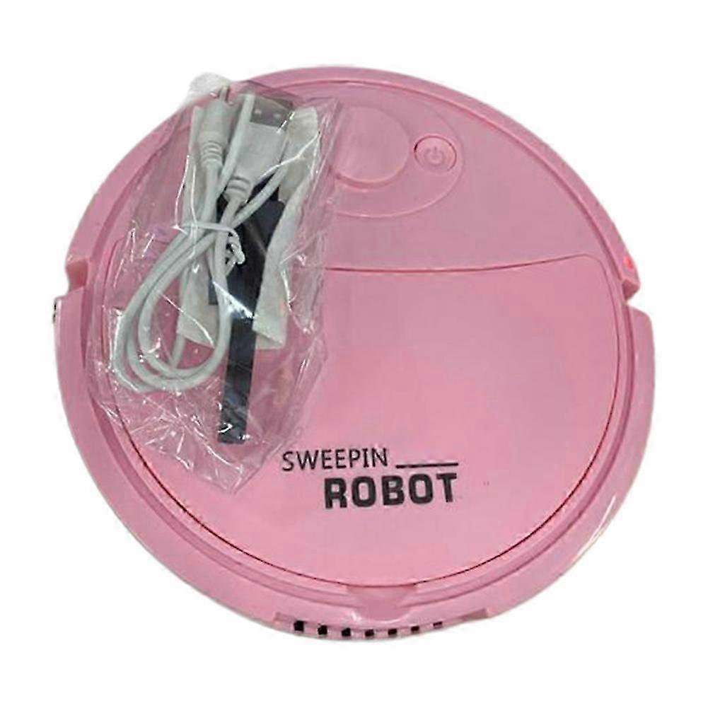 Robot aspirator 3-in-1, alb negru roz, 5V, USB, 5.4cm subtire