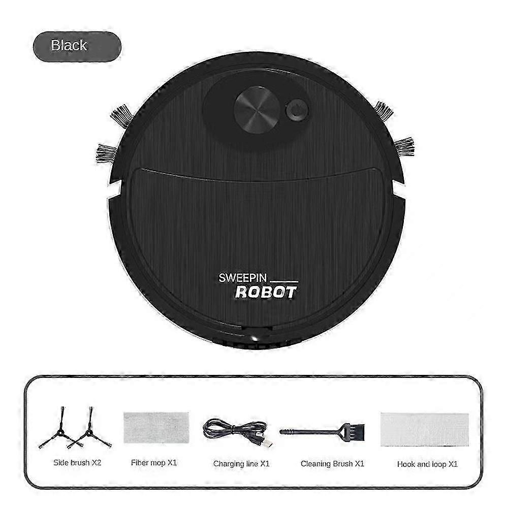 Robot aspirator 3-in-1, alb negru roz, 5V, USB, 5.4cm subtire