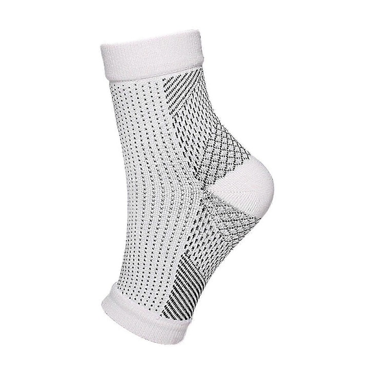 Sosete compresive pentru dureri de calcai si arc, alb, L/XL