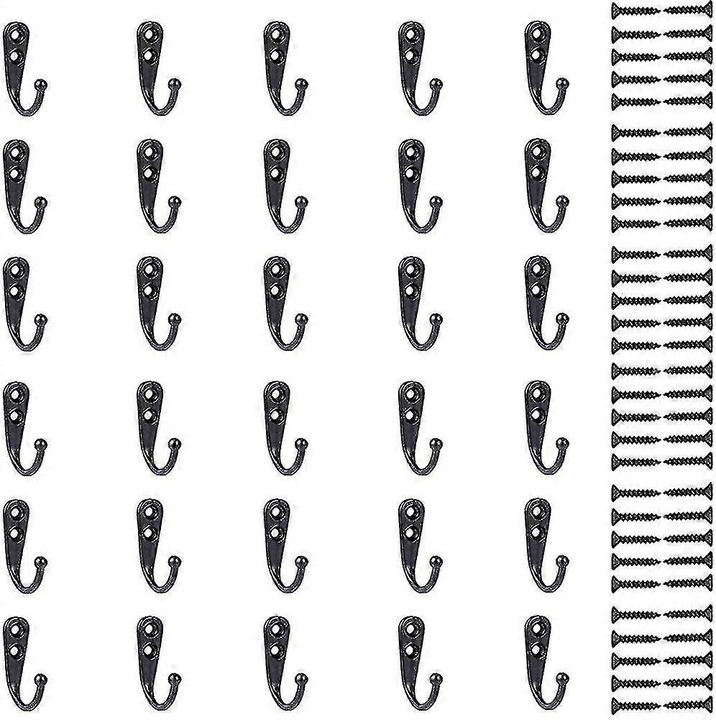 30 db fekete fém kanál készlet, 44x30mm, 15KG teherbírású