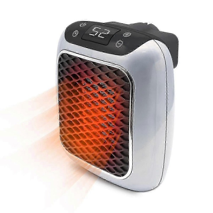 Mini hősugárzó 800W, szürke-fekete, 15nm, 12 órás időzítő, LED kijelző, AU dugó
