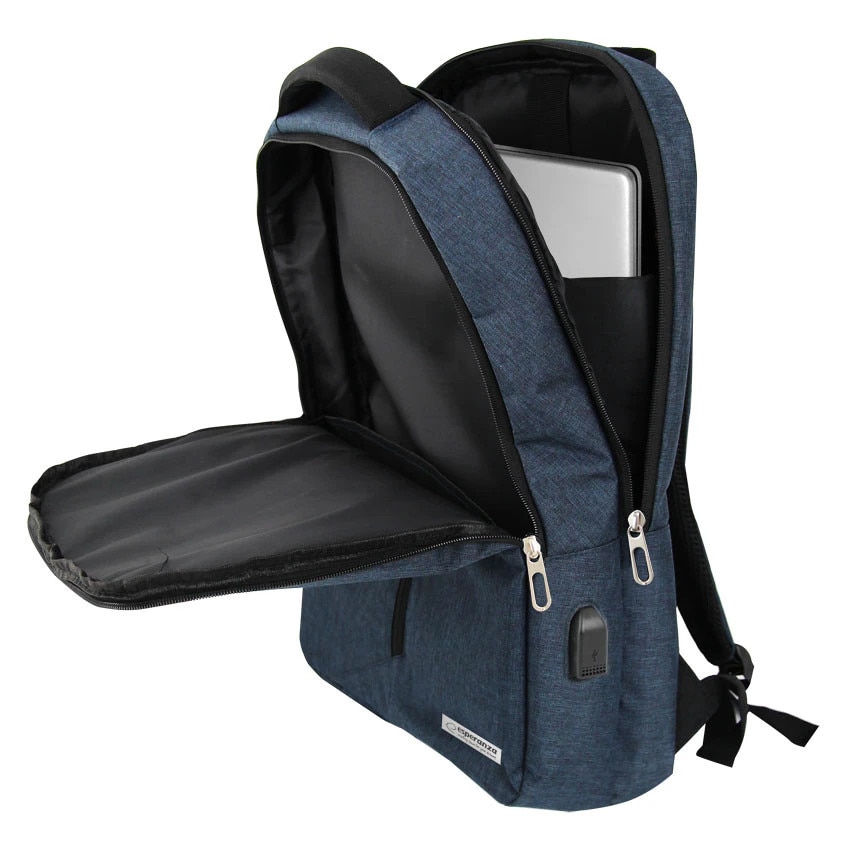 Rucsac laptop TARANTO 15.6", Elegant si Functional, Protectie Schocuri, Poliester 300D, Negru