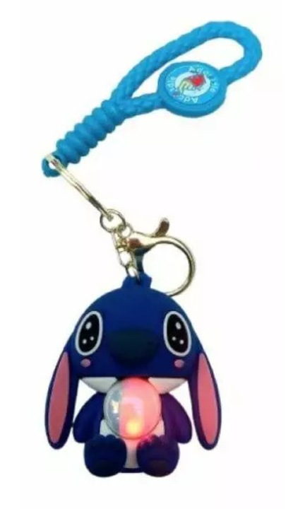 Világító STITCH figura kulcstartó, 7cm, KÉK