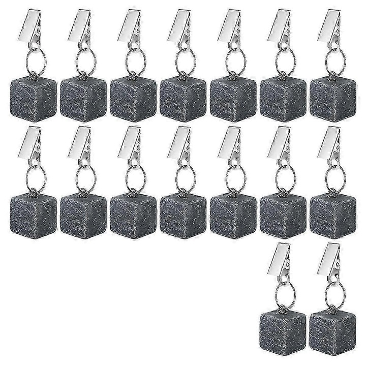 16 db asztalterítő súly készlet, kő, kocka, szürke, 2.5x2.5x2.5cm