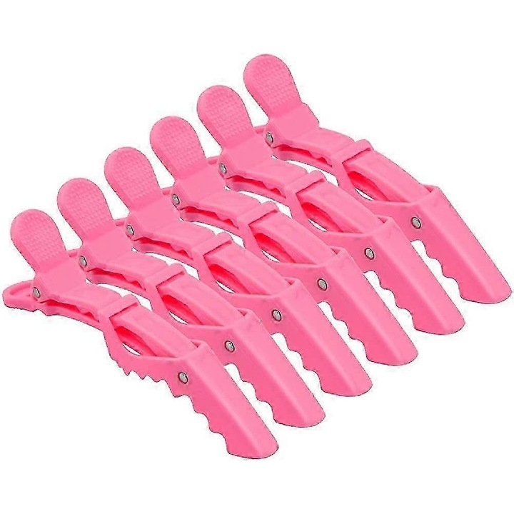 Set 6 clame crocodil negre pentru par, rezistente, 8x2cm
