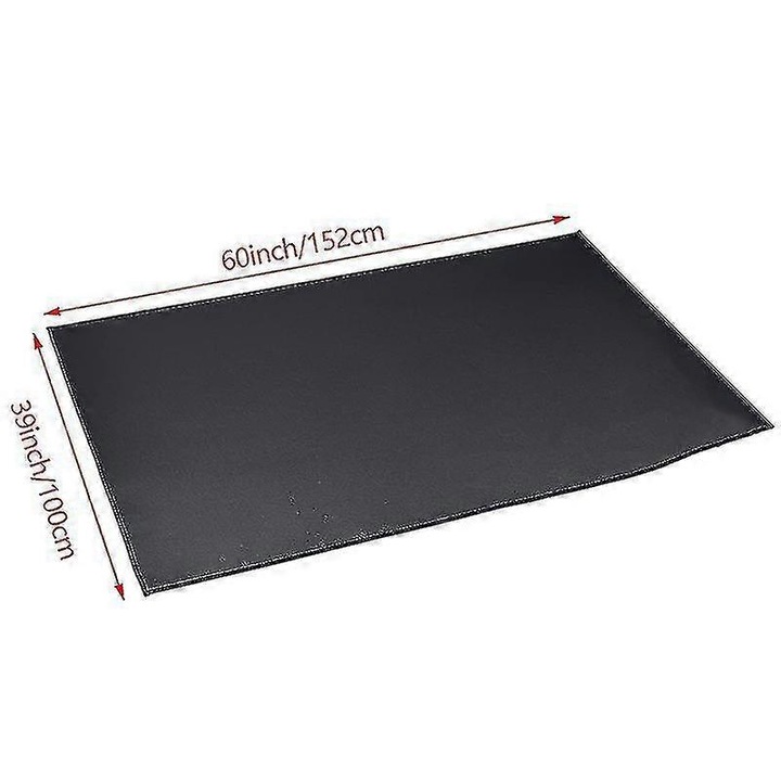 Covor ignifug pentru semineu, 39x60 inch, negru, material silicon si fibra de sticla