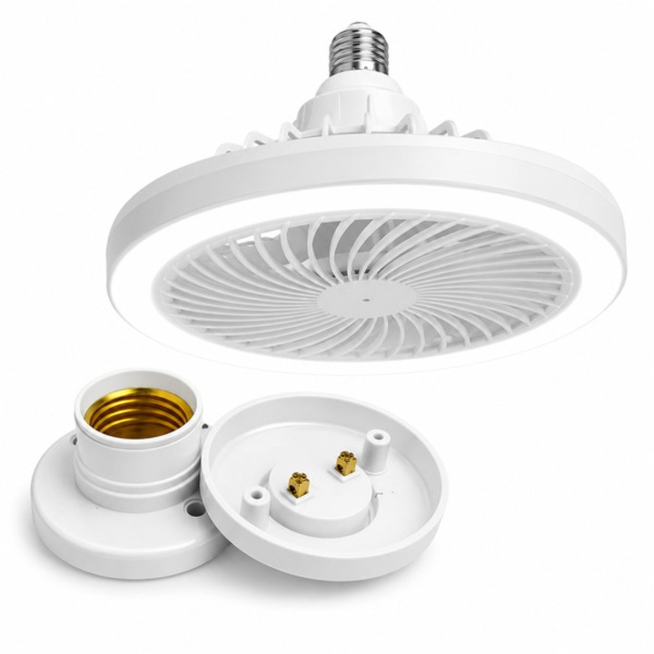 Mennyezeti ventilátor, távirányító és adapter a csomagban, forró nyári napokon enyhíti a hőséget, E27 szabványos csavaros foglalat, elősegíti a beltéri légáramlás - GLOFNACC HOME & MARKER®