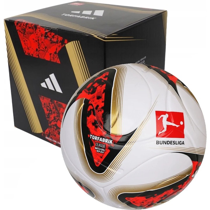 Minge fotbal Adidas Bundesliga 26/27 Torfabrik League Box, alb/rosu, marimea 5