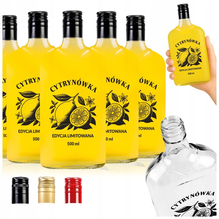 Üvegkészlet, Superbutelki, 500 ml, 40 darab, Ideális likőrök és házi alkoholok számára, Mintával, Kupakkal, Légmentesen záródó és Tartós