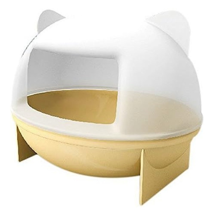 Baie pentru hamster cu urechi de pisica, galben, 13x9.6x11cm