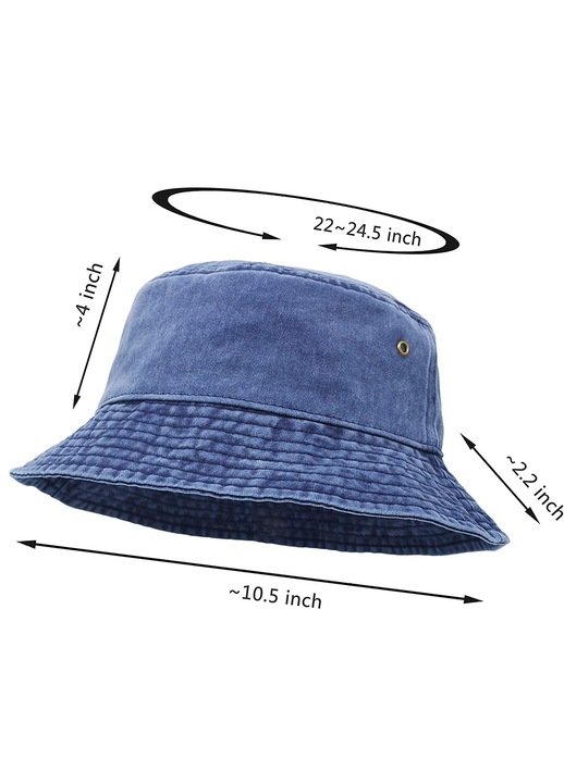 Palarie pescuit barbati, bumbac denim, multicolor, 7.5x10cm, 56-60cm