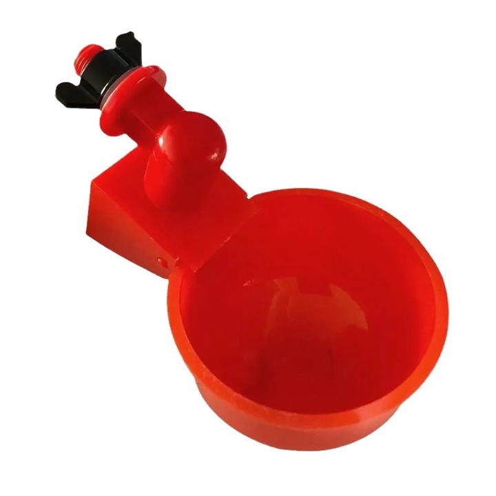 Set 6 Adapatoare automate gaini rate plastic rosu alb 10.5x6.3x2cm