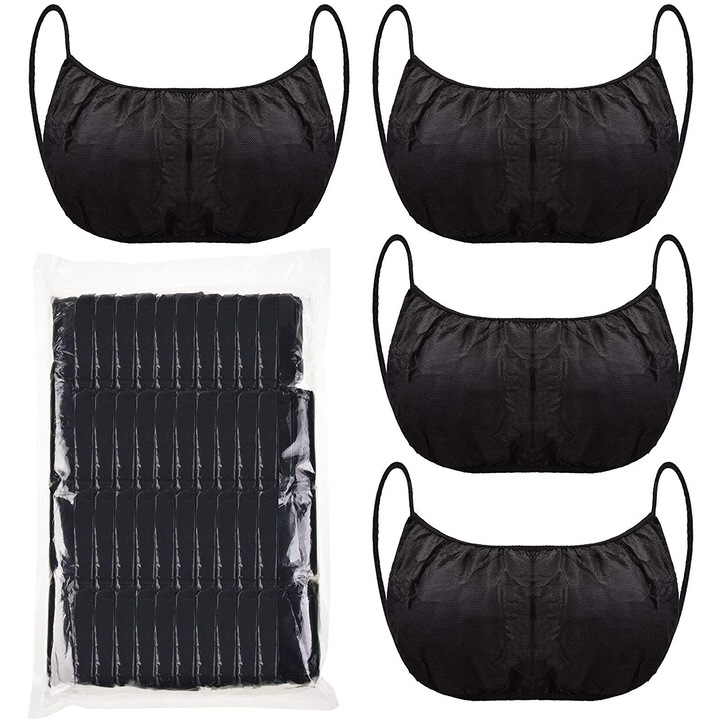 Sutien de unica folosinta, 50 bucati, negru, marime universala, material netesut, elastic