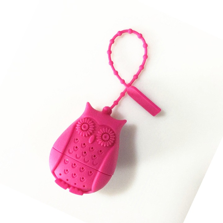 Bagoly teatojás, szilikon, piros, 7x5cm