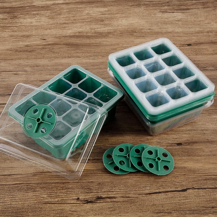 Set 5 mini sere pentru rasaduri, transparent, 18x14x5cm