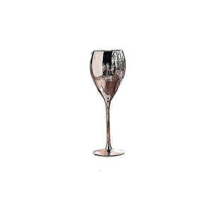Rose gold galvanizált üveg borospohár 6.2x8x24cm