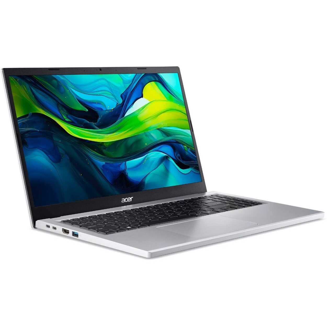 Laptop Acer Aspire Go 15, 15.6" Full HD, Intel® Core™ 3 N355 pana la 3.9 GHz, 8 GB RAM DDR5, 128 GB SSD, Intel® Graphics, Windows 11 Home, Pure Silver 128 GB