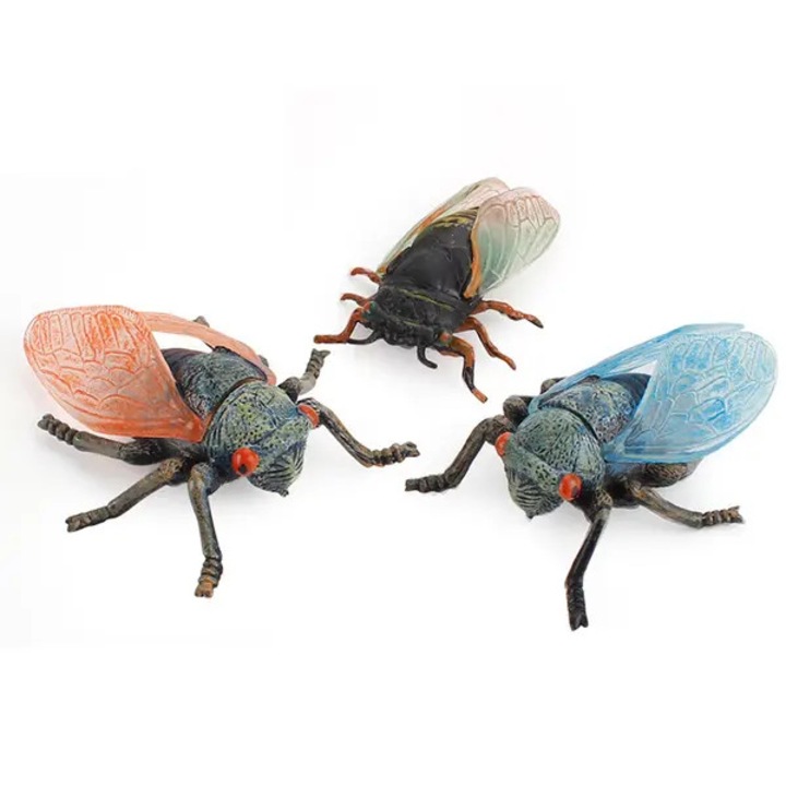 3 db rovar figura szett: kabócák és tücskök, PVC, többszínű, 3.5x8.5cm