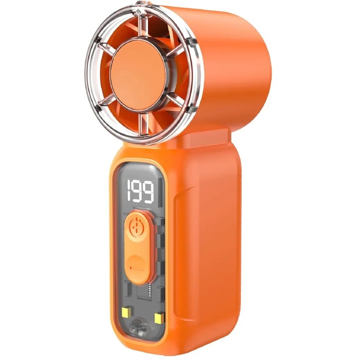 Hordozható nyakventilátor 199, USB, narancssárga, 44x38.5x98mm