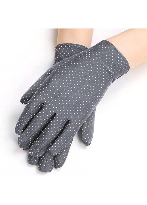 Manusi scurte cu puncte din spandex, cu protectie solara, de vara, anti-UV, elastice, subtiri, manusi de conducere cu degetul intreg
