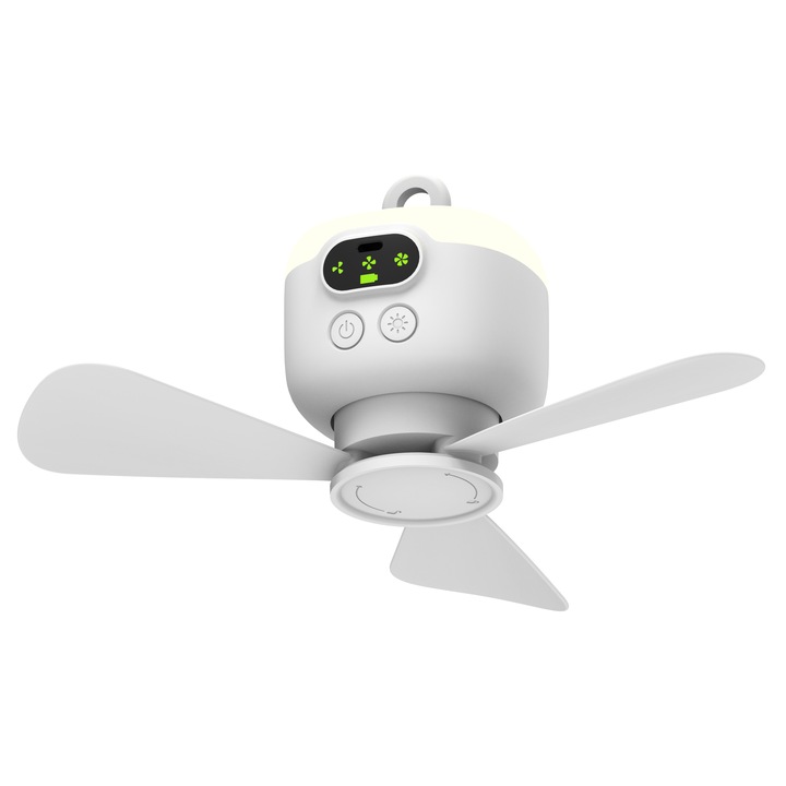 Hordozható USB-töltésű kültéri sátorventilátor éjszakai fénnyel, hosszú akkumulátor-üzemidővel, mennyezeti ventilátor lámpa otthoni hálószobába