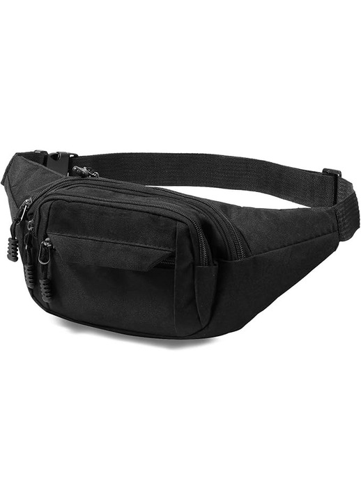 Geanta de talie unisex, geanta sport mare cu 4 buzunare cu fermoar, geanta de talie unisex pentru antrenament in aer liber, drumetii si camping