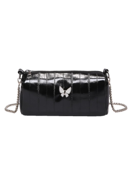 Niche texturált láncos válltáska, női crossbody táska, sokoldalú angolnamintás henger alakú táska