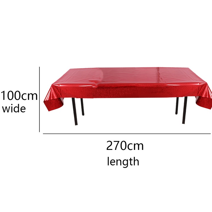 2 db asztalterítő szett, alumínium fólia, fényes, 1x2.7m, műanyag