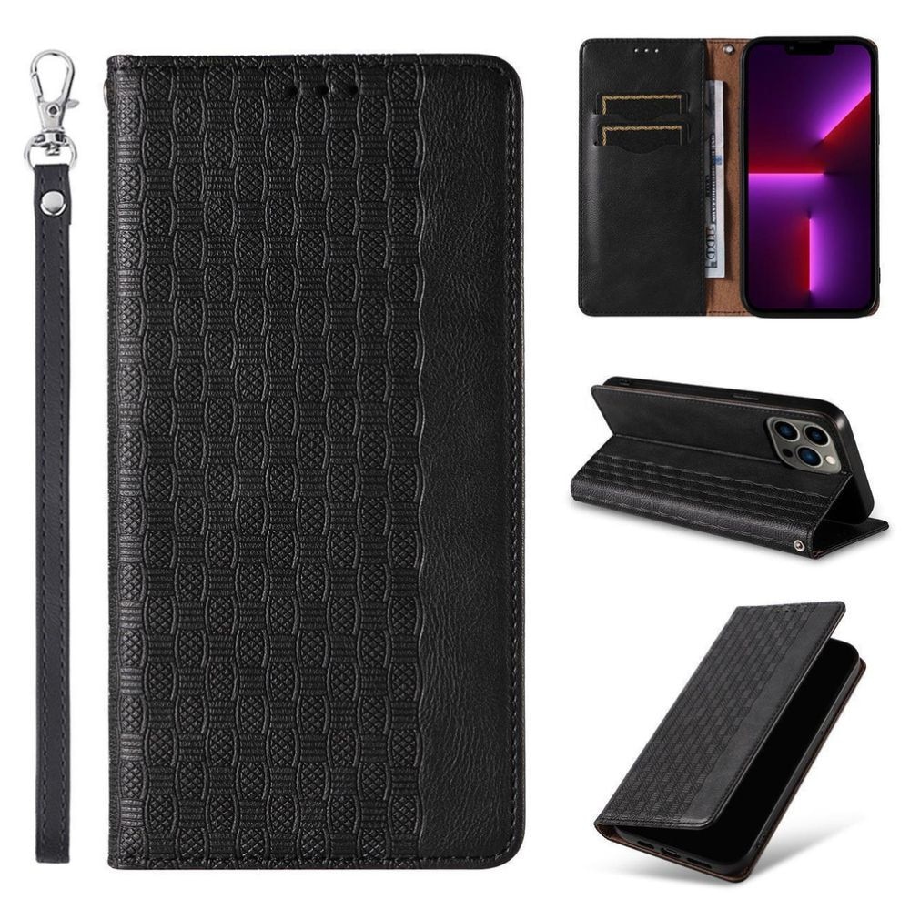 Husa tip carte, cu curea, inchidere magnetica pentru Samsung Galaxy S23, portofel, suport, Negru