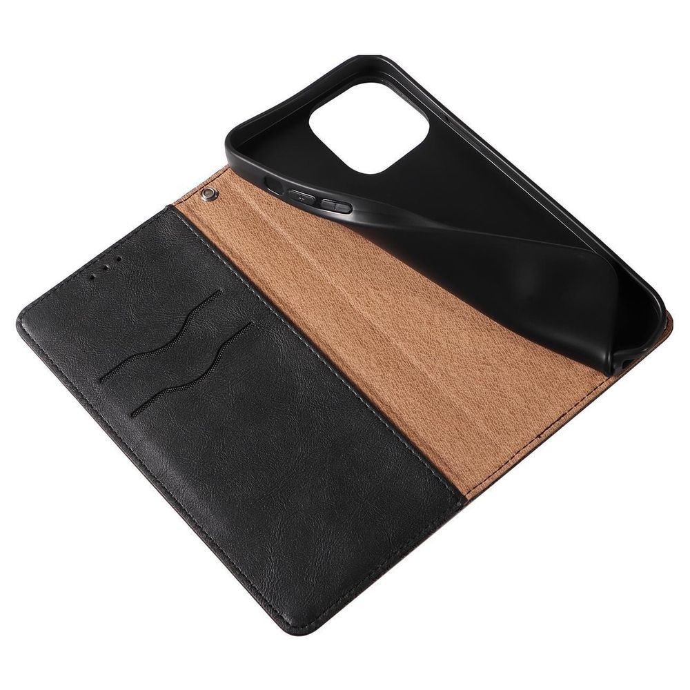 Husa tip carte, cu curea, inchidere magnetica pentru Samsung Galaxy S23, portofel, suport, Negru