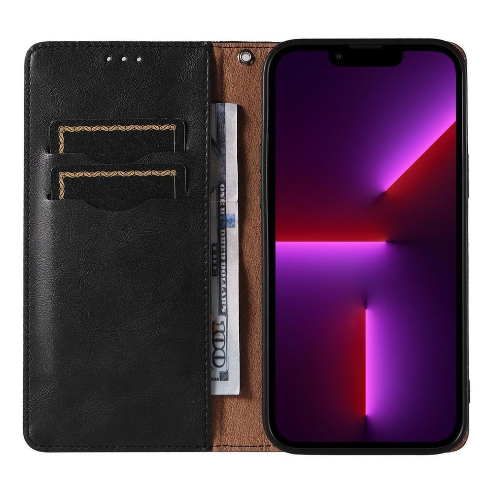 Husa tip carte, cu curea, inchidere magnetica pentru Samsung Galaxy S23, portofel, suport, Negru