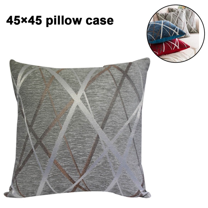 Set 2 huse perne decorative, 45x45cm, multicolor, bumbac imitatie