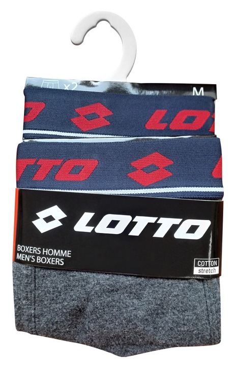Lotto férfi pamut boxeralsó - 2 db/csomag - sötétszürke - M