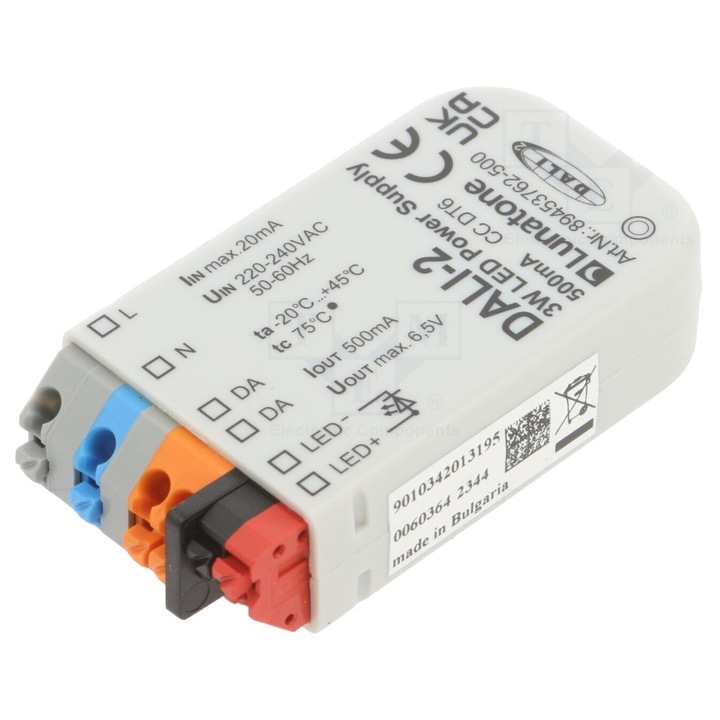 Alimentator LED Pulsatoriu Lunatone 3W 6, 5VDC 500mA DALI-2 IP20